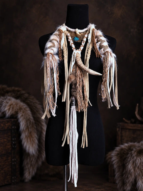 Collier "SKADI" chaman, viking nordique païen tribal pagan witcher médiéval, cosplay larping GN LARP - fait à la main, accessoire Bijoux