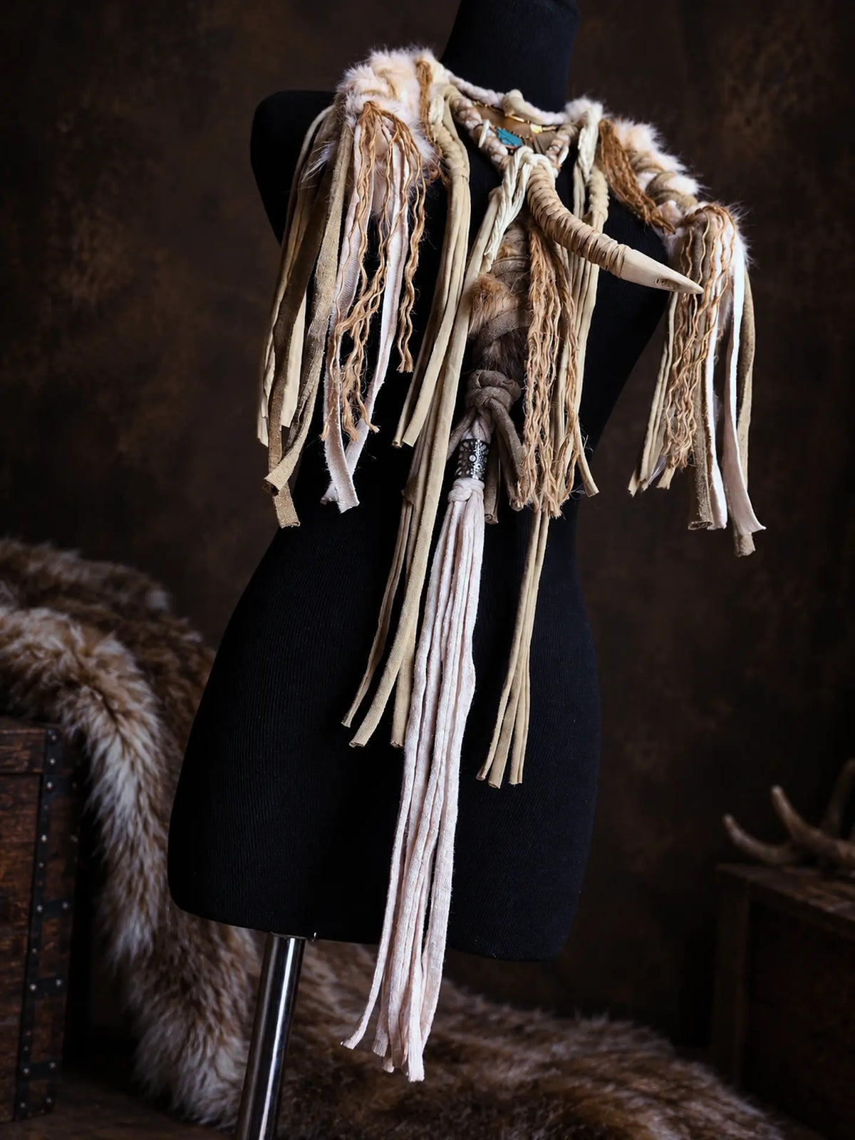 Collier "SKADI" chaman, viking nordique païen tribal pagan witcher médiéval, cosplay larping GN LARP - fait à la main, accessoire Bijoux