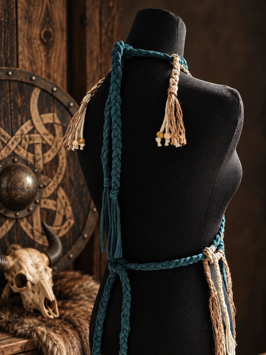Collier "YGGDRASIL" chaman volva viking nordique païen tribal pagan witcher médiéval, cosplay larping GN LARP - fait à la main, accessoire Bijoux