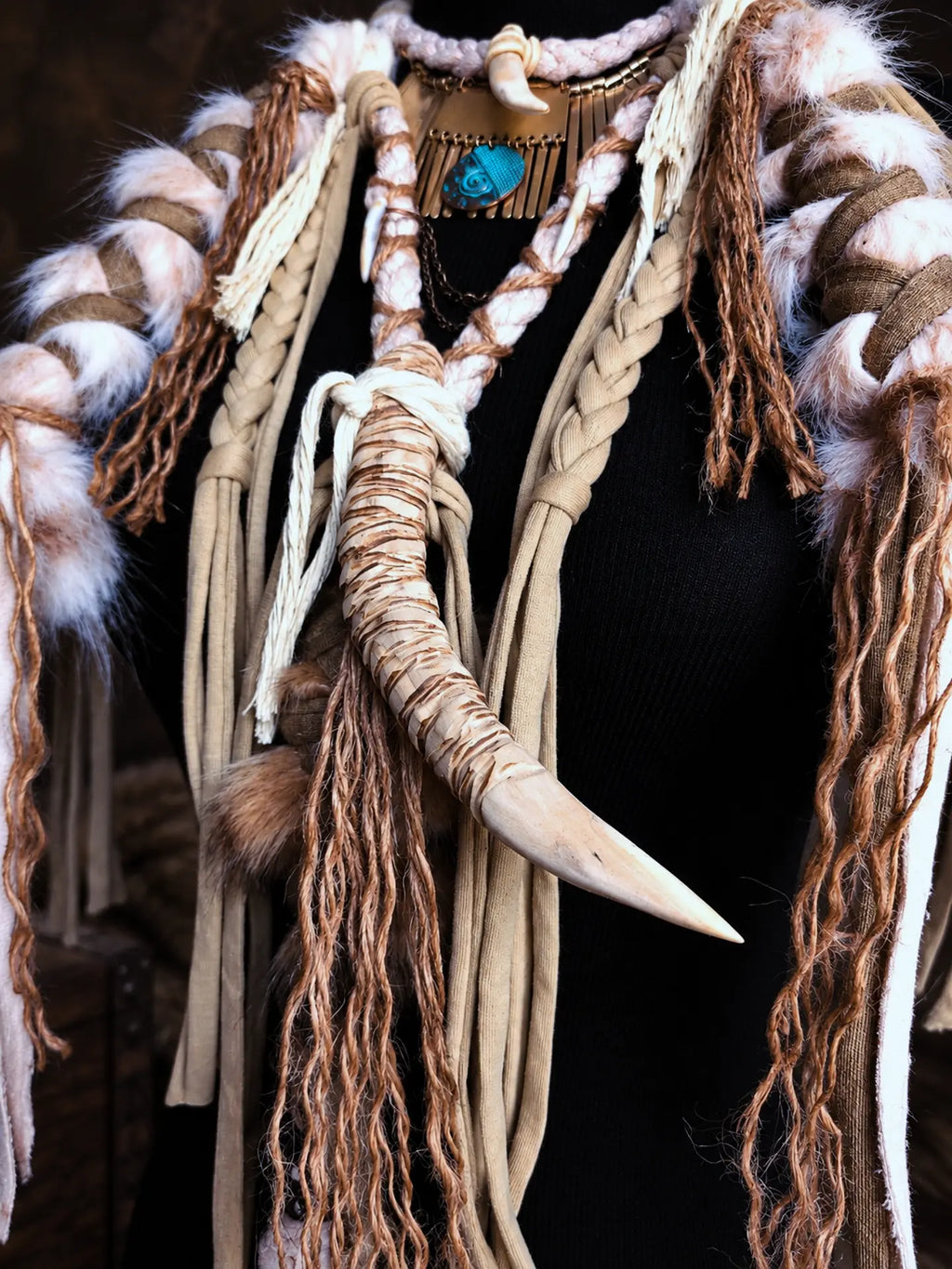 Collier "SKADI" chaman, viking nordique païen tribal pagan witcher médiéval, cosplay larping GN LARP - fait à la main, accessoire Bijoux