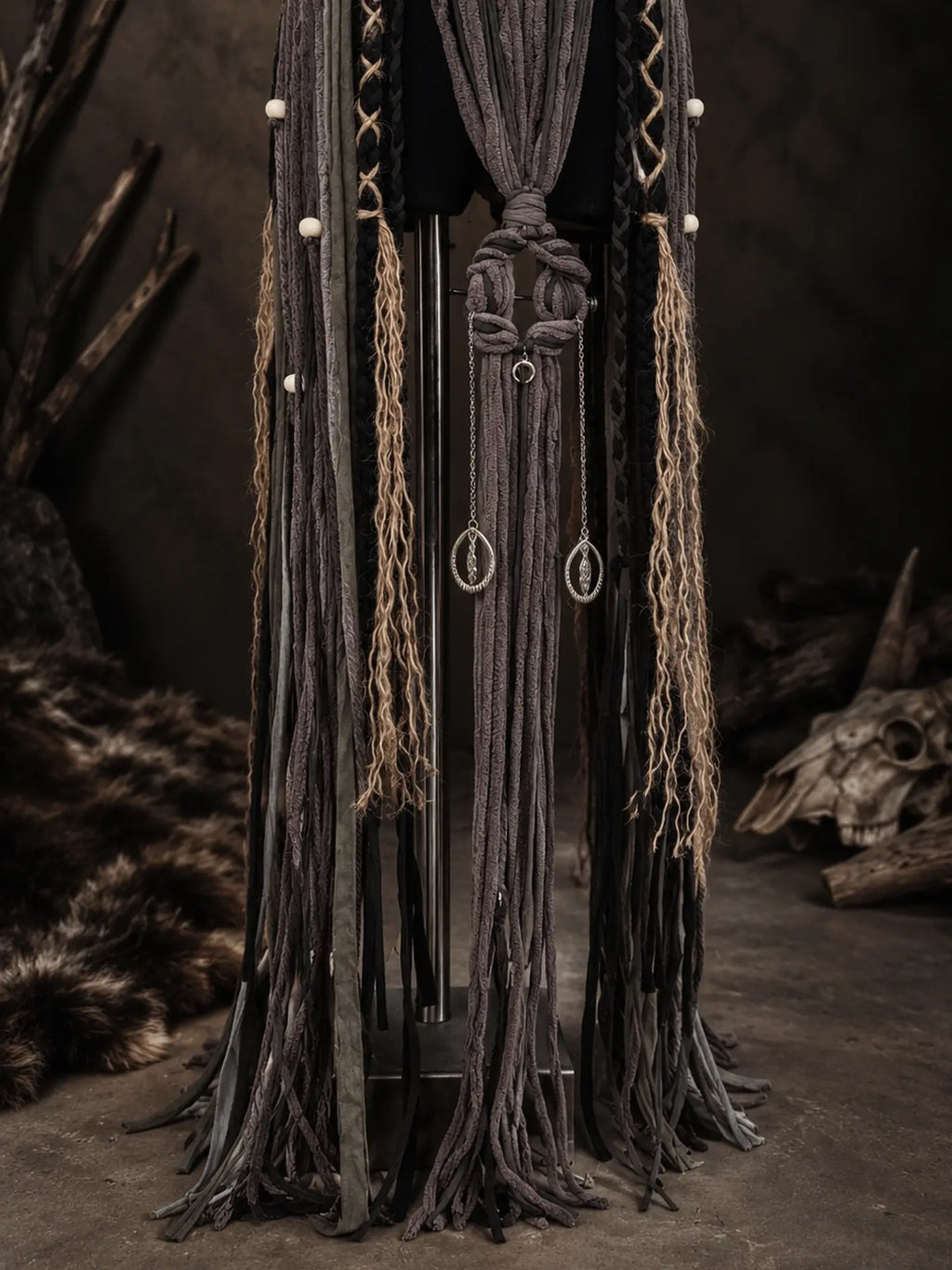 Pagne "HEL" ceinture Volva, Chamanique - viking nordique païen pagan witcher médiéval, cosplay larping GN LARP - fait à la main, Accessoire jupe