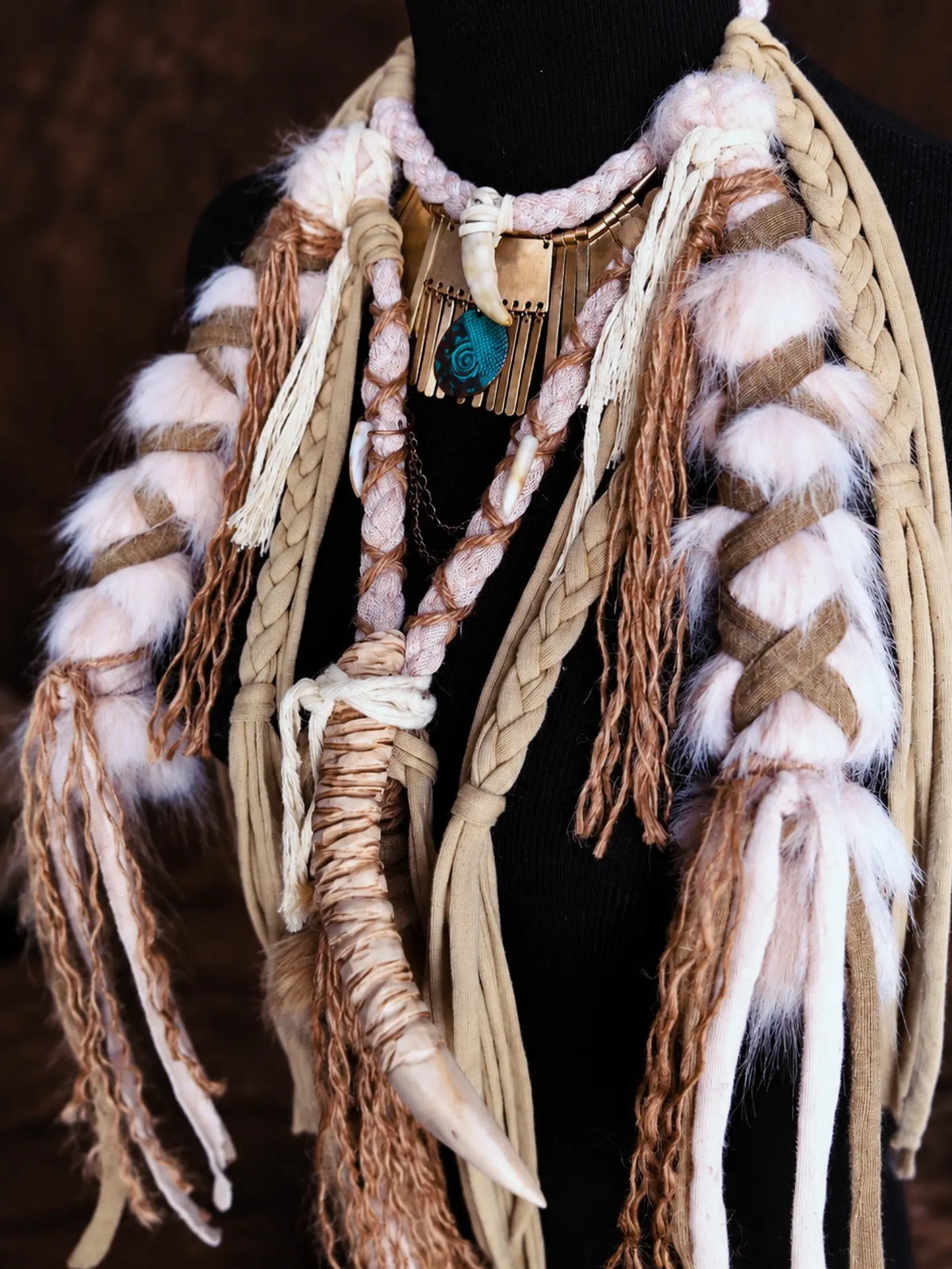 Collier "SKADI" chaman, viking nordique païen tribal pagan witcher médiéval, cosplay larping GN LARP - fait à la main, accessoire Bijoux